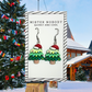 Christmas Tree with Hat - Mini Dangle Earrings