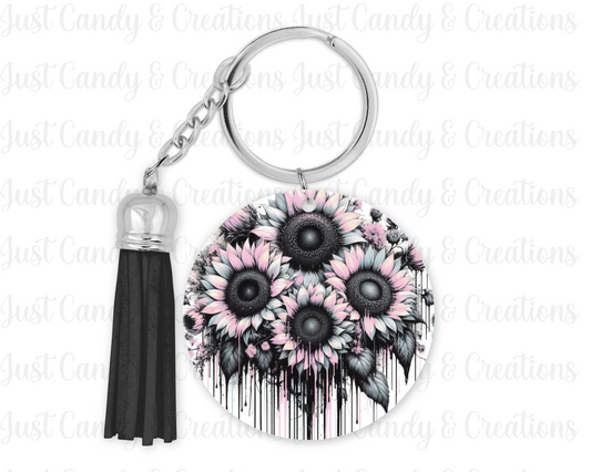 Pink Dripping Flowers Keychain Decal