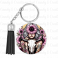 Girl & Cow Skull Keychain Decal
