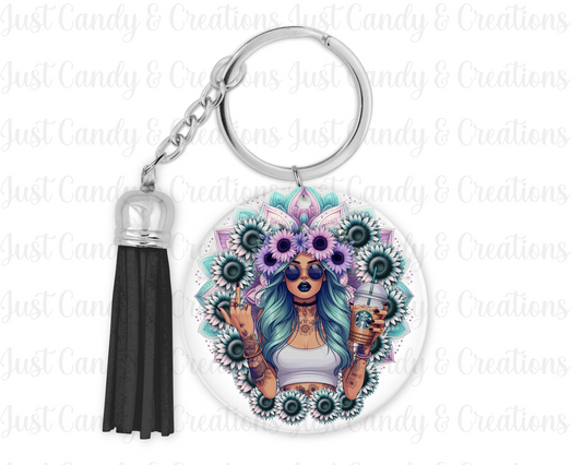 Middle Finger Girl - Keychain Decal