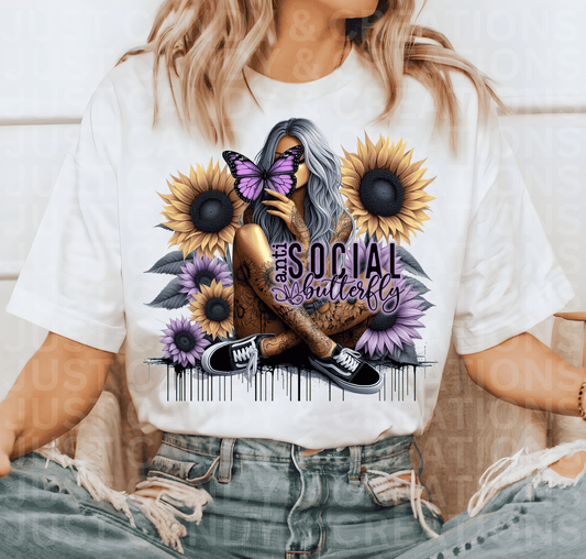 Anti Social Butterfly - DTF Transfer