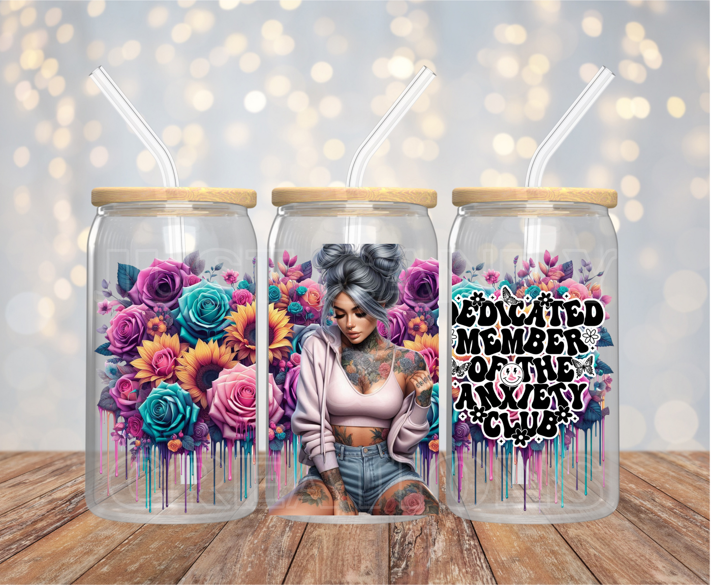 Dedicated Member Of The Anxiety Club - 16OZ UV DTF Wrap