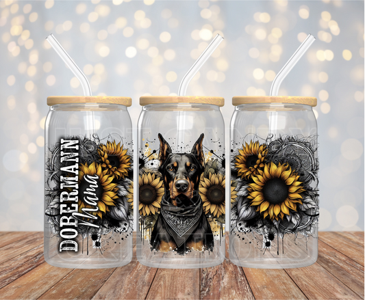 Dobermann Mama 16OZ UV DTF Wrap