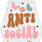 Anti Social Butterfly Motel Keychain Decal