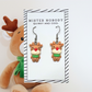 Reindeer with Scarf - Mini Dangle Earrings