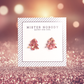 Rose Gold Glitter Christmas Tree - Stud Earrings