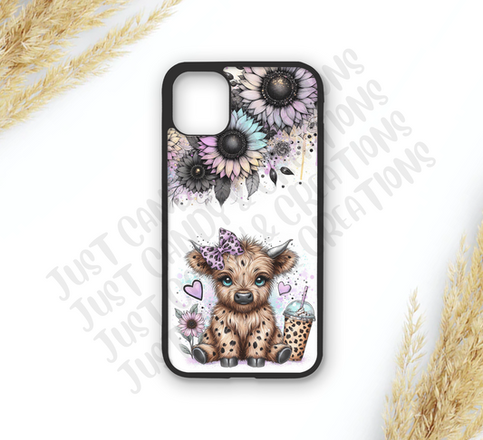 Highland Cow Iced Coffee Phone Case