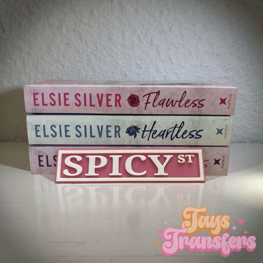 Spicy Dr • Spicy Ave • Spicy St • Spicy AF - Bookshelf Sign