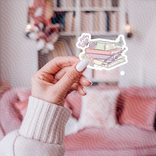 Book Stack - Holographic Sticker