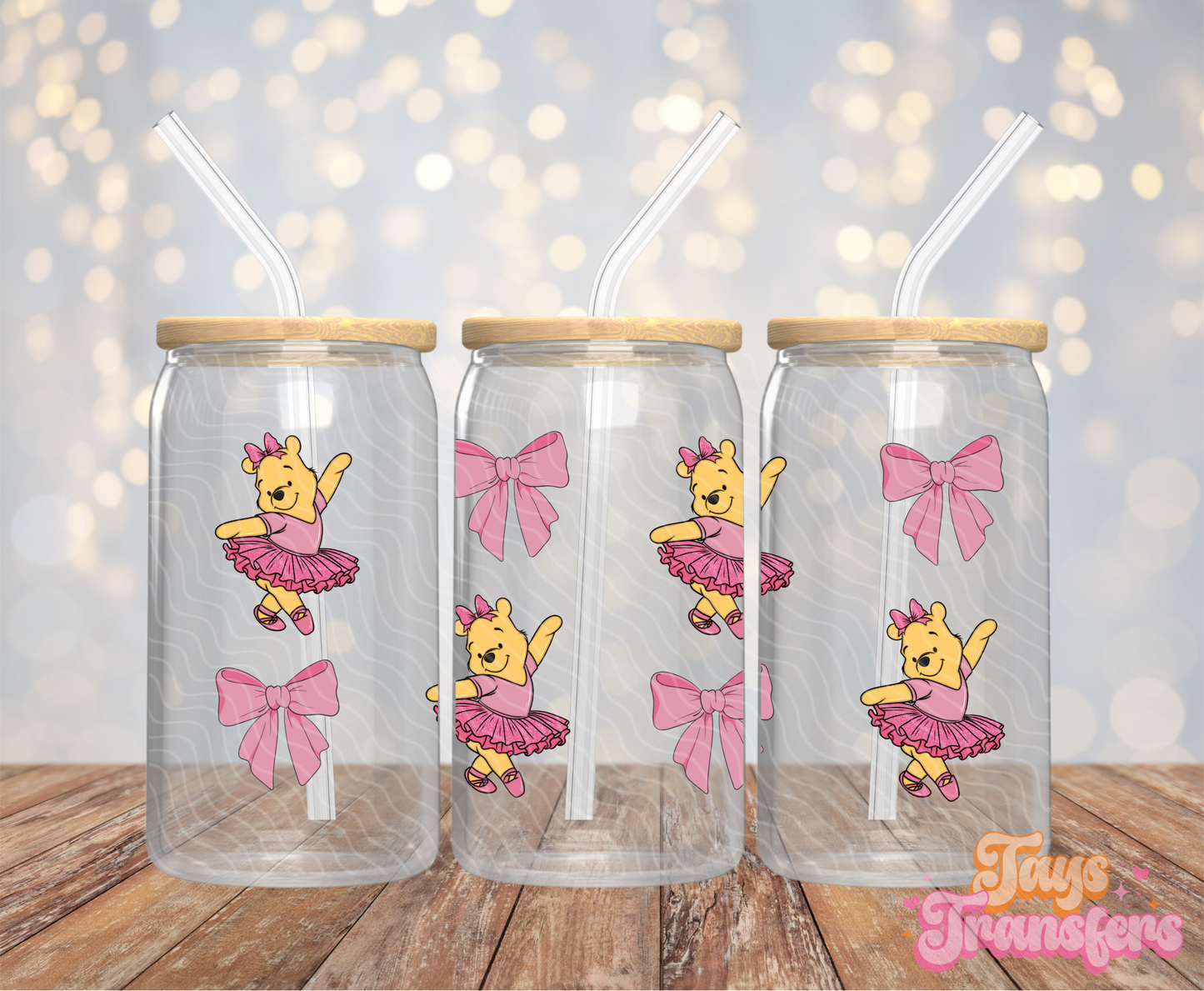 Ballerina Bear - 16OZ UV DTF Wrap
