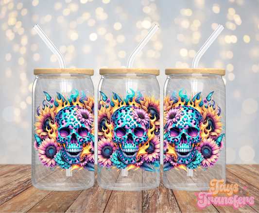 Skull Vibrant - 16OZ UV DTF Wrap