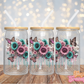 Pink/Teal Flowers - 16OZ UV DTF Wrap