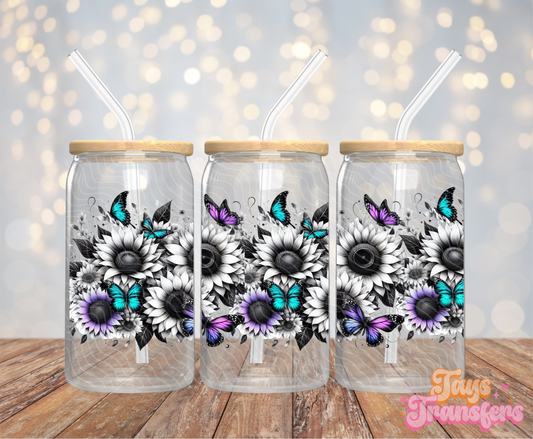 White Sunflowers - 16OZ UV DTF Wrap