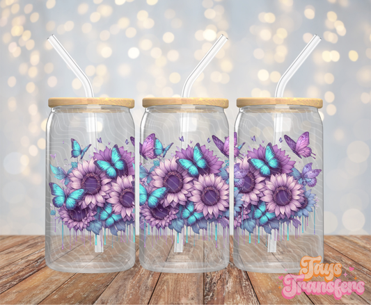 Purple Sunflowers - 16OZ UV DTF Wrap
