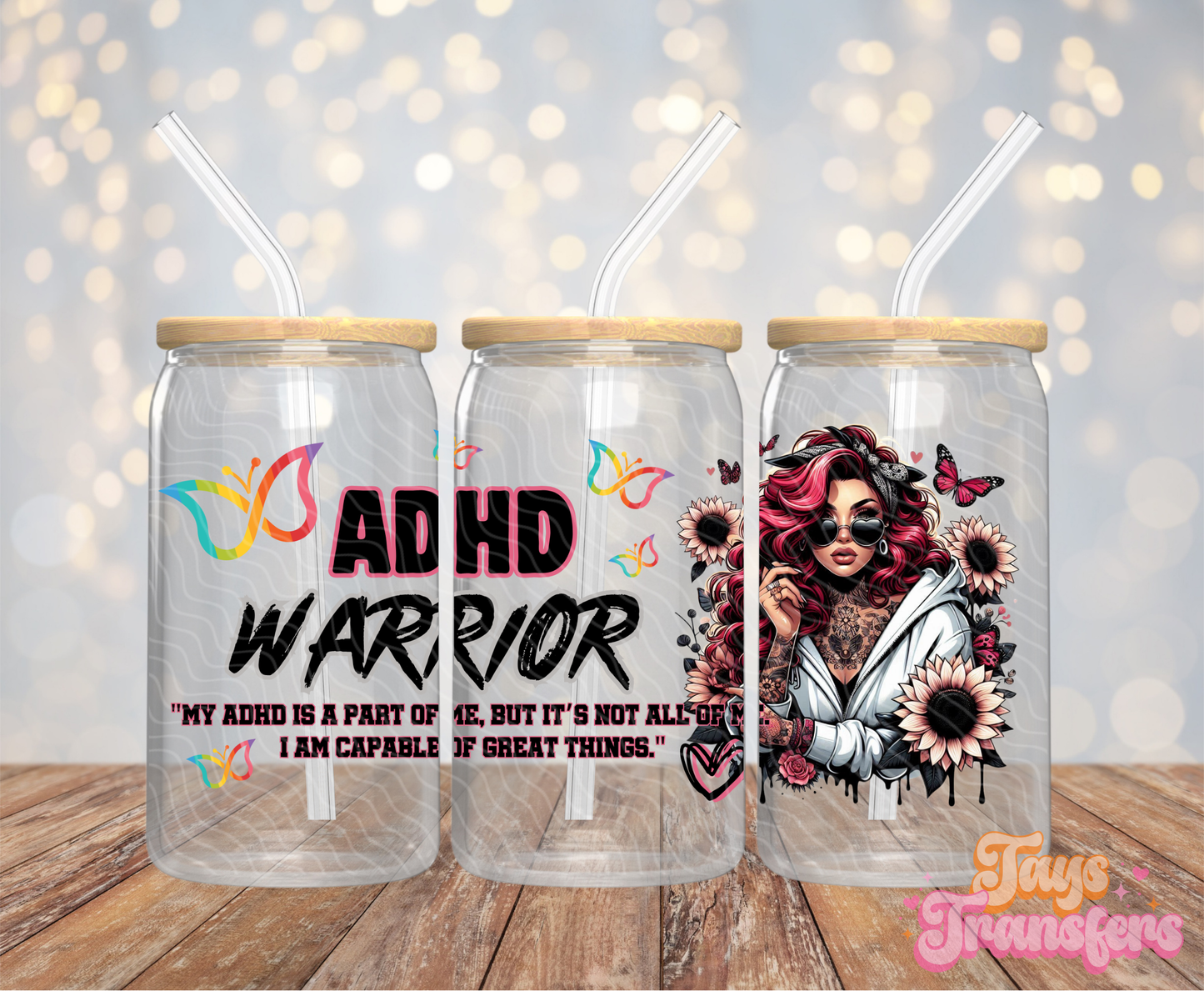 ADHD Warrior - 16OZ UV DTF Wrap