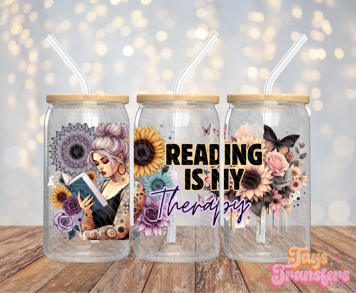 Reading Is My Therapy - 16OZ UV DTF Wrap