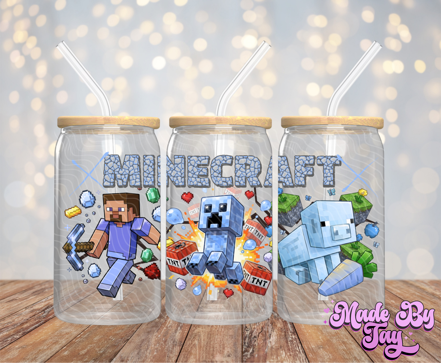 Min_craft Blue - 16OZ UV DTF Wrap