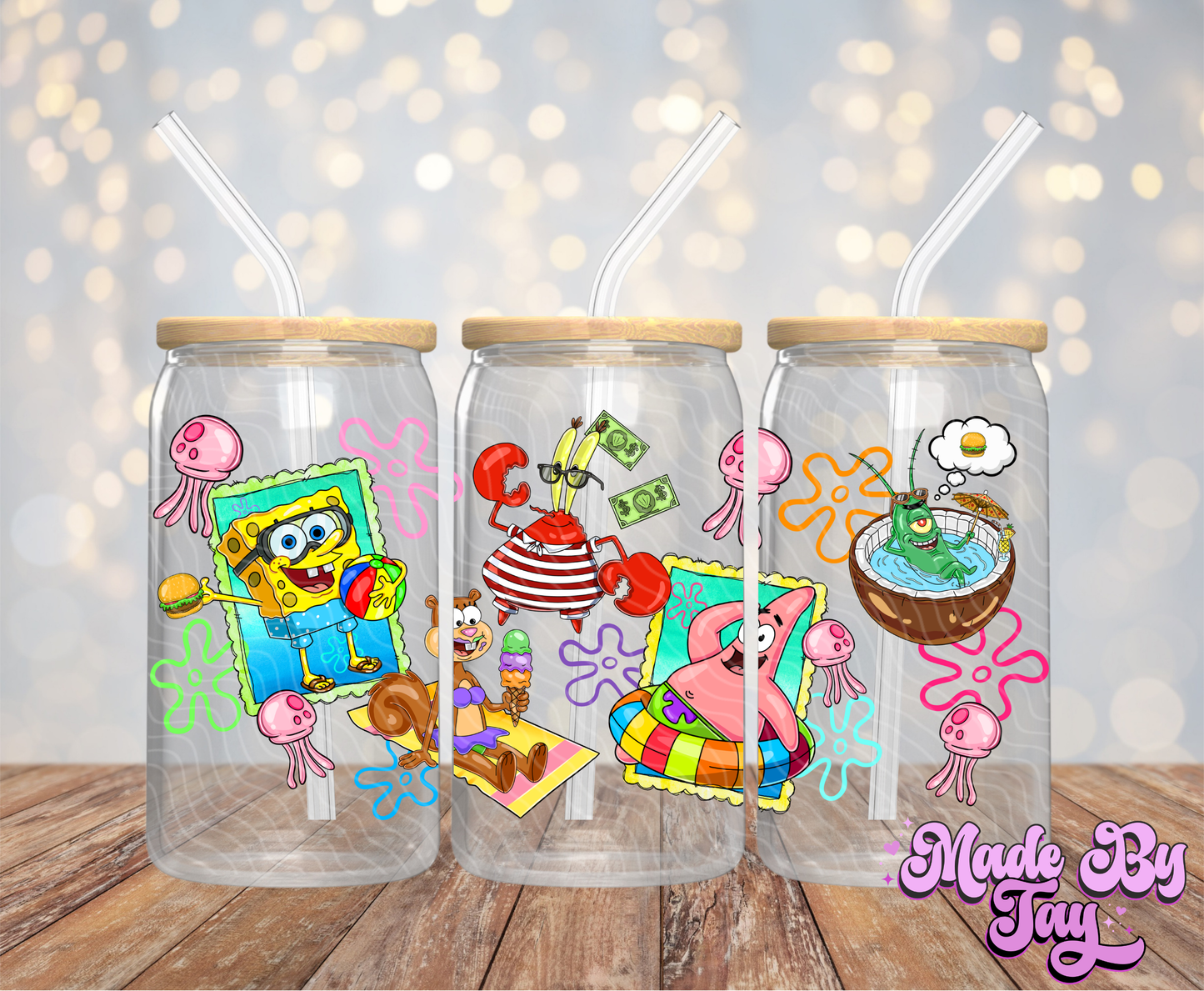 Spong_bob Summer - 16OZ UV DTF Wrap