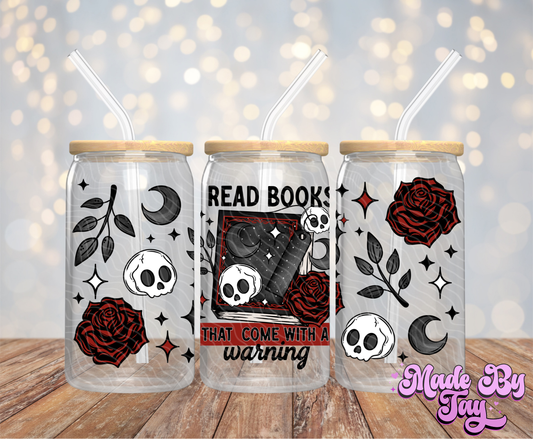 Books With A Warning - 16OZ UV DTF Wrap