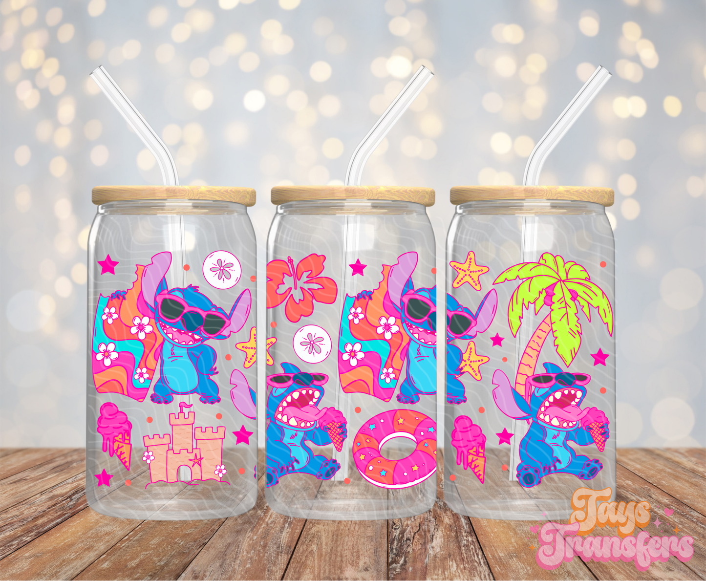 Summer Blue Guy (Pink) - 16OZ UV DTF Wrap