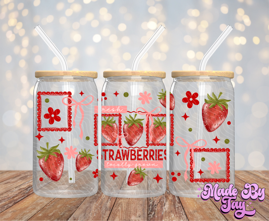 Fresh Strawberries - 16OZ UV DTF Wrap