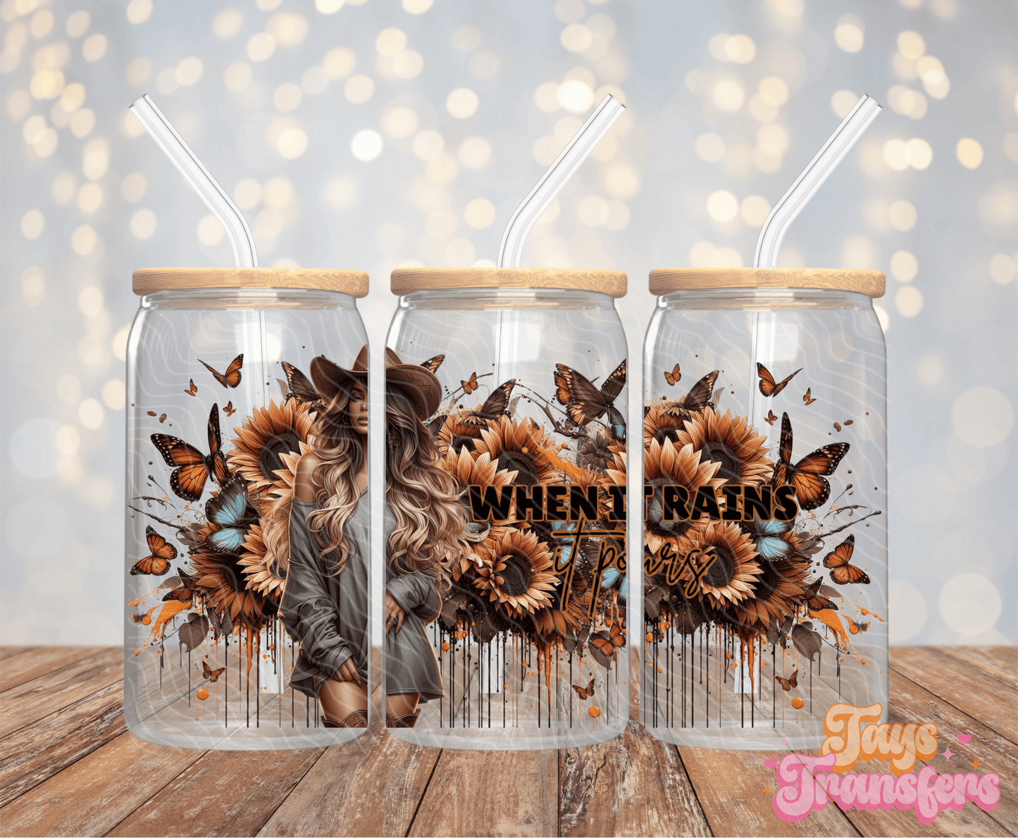 When It Rains It Pours - 16OZ UV DTF Wrap