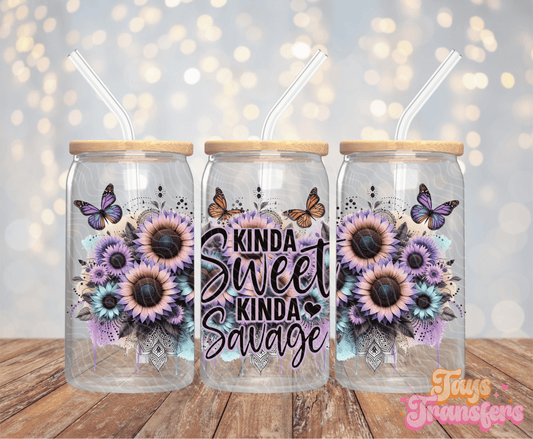 Kinda Sweet Kinda Savage - 16OZ UV DTF Wrap
