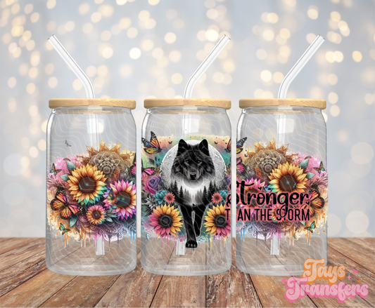 Wolf Stronger Than The Storm - 16OZ UV DTF Wrap