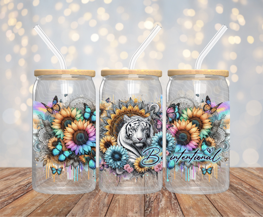 Be Intentional Tiger - 16OZ UV DTF Wrap