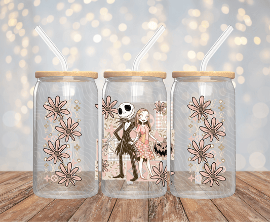 Jack & Sally Floral - 16OZ UV DTF Wrap