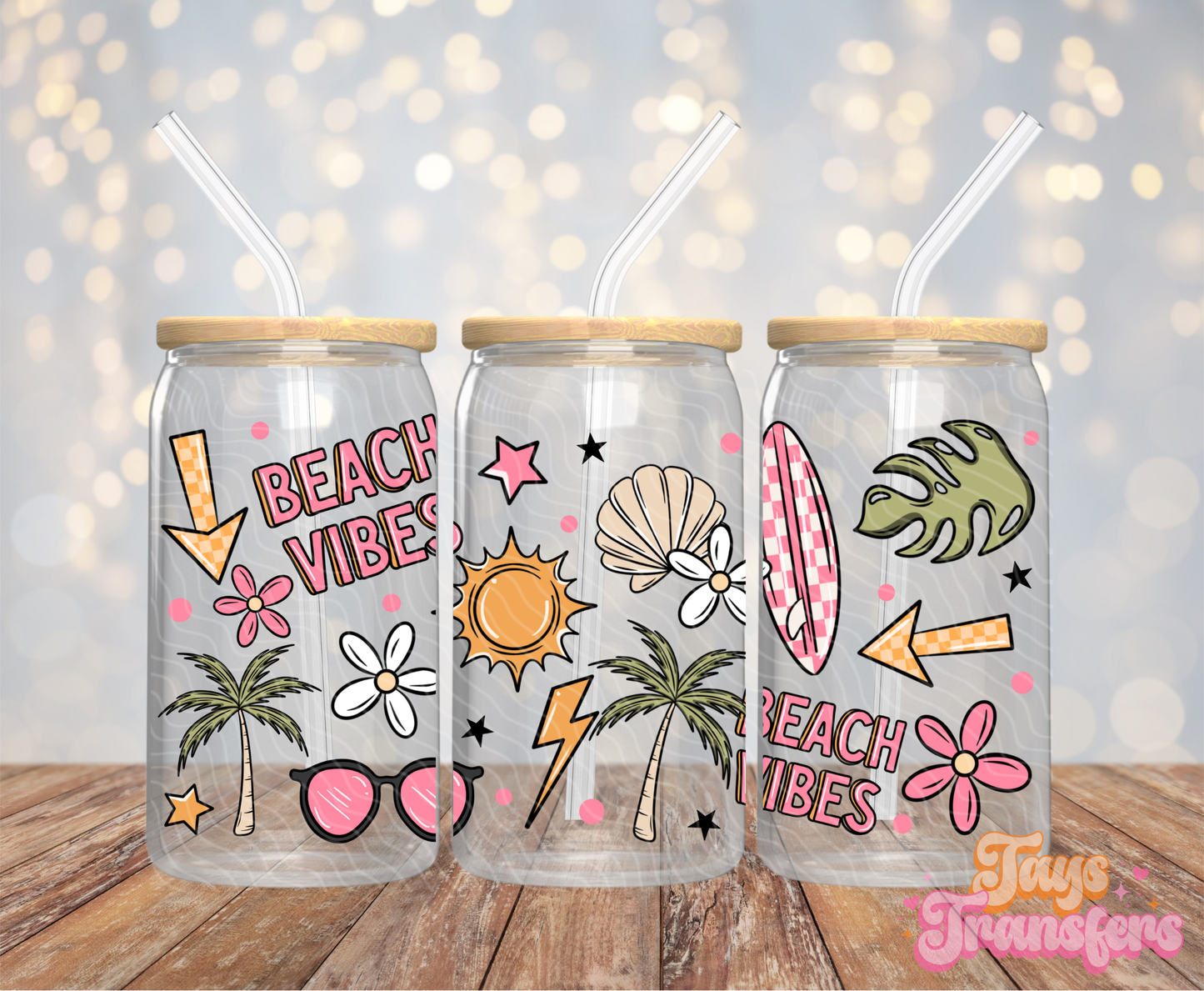 Beach Vibes - 16OZ UV DTF Wrap