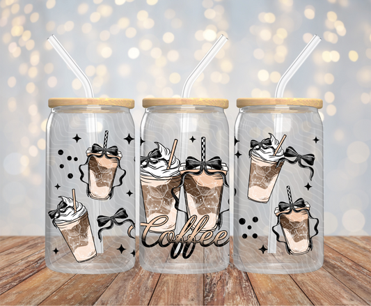 Black Coffee Bows - 16OZ UV DTF Wrap