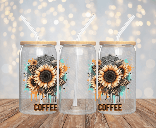 Sunflower Coffee - 16OZ UV DTF Wrap