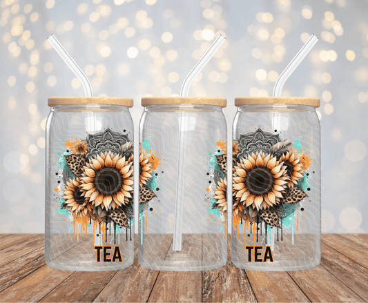 Sunflower Tea - 16OZ UV DTF Wrap