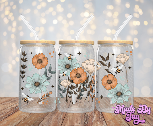 Bee Floral - 16OZ UV DTF Wrap
