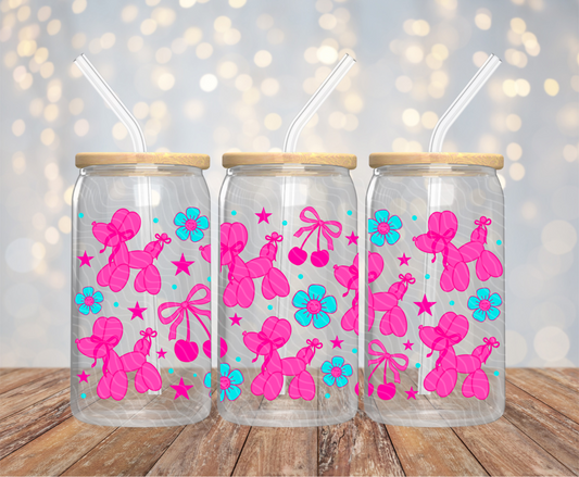 Pink Balloon Dog - 16OZ UV DTF Wrap