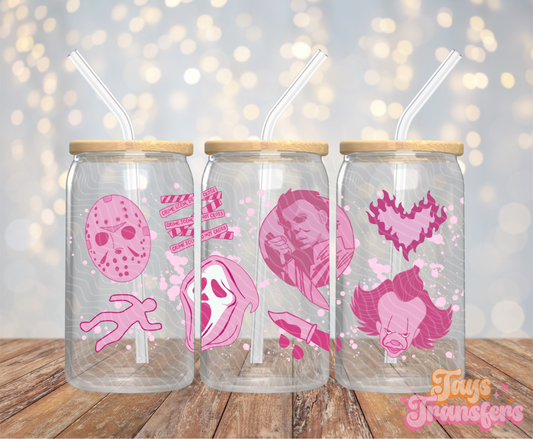 Horror Mashup Pink - 16OZ UV DTF Wrap