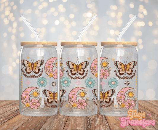 Boho Moons & Butterflies - 16OZ UV DTF Wrap