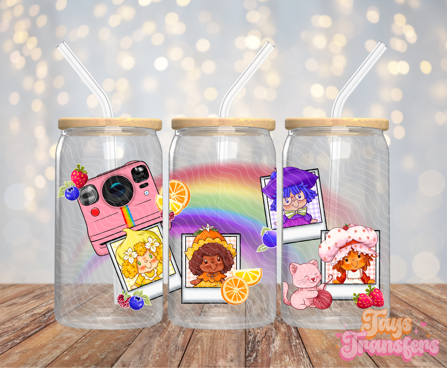 Strawberry Polaroid - 16OZ UV DTF Wrap