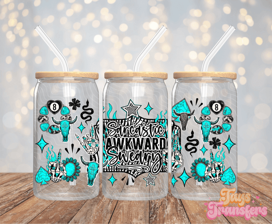 Sarcastic Awkward Sweary - 16OZ UV DTF Wrap