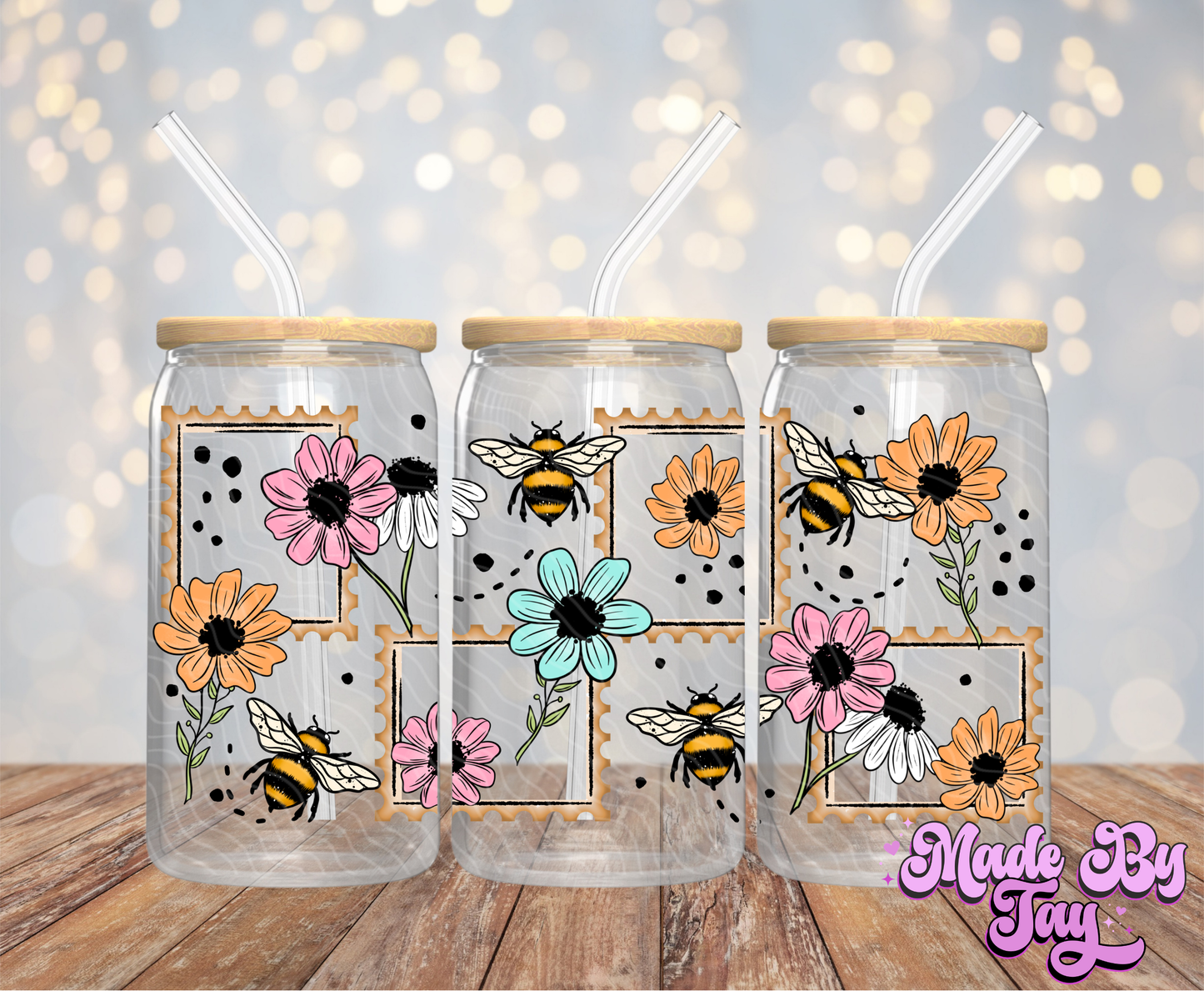 Spring Florals Stamp - 16OZ UV DTF Wrap