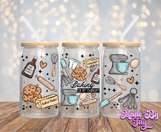 Baking Is My Therapy - 16OZ UV DTF Wrap