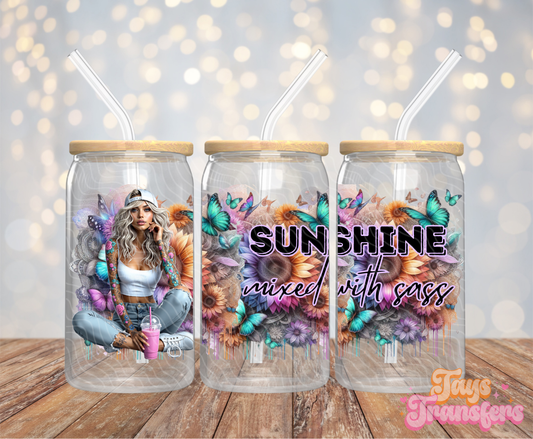 Sunshine Mixed With Sass - 16OZ UV DTF Wrap